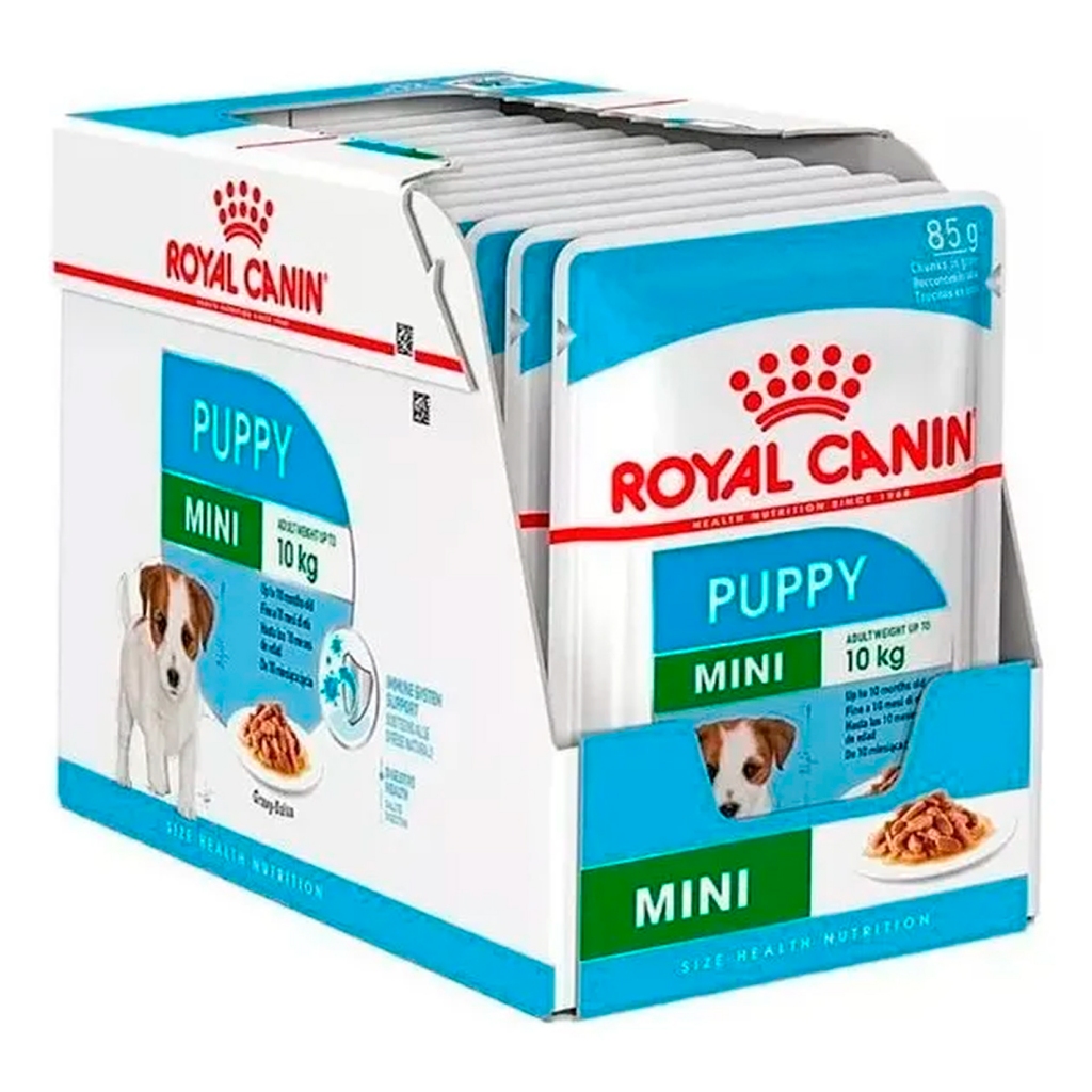 Caixa 12UN Alimento Úmido Royal Canin Mini Filhote Sachê 85g