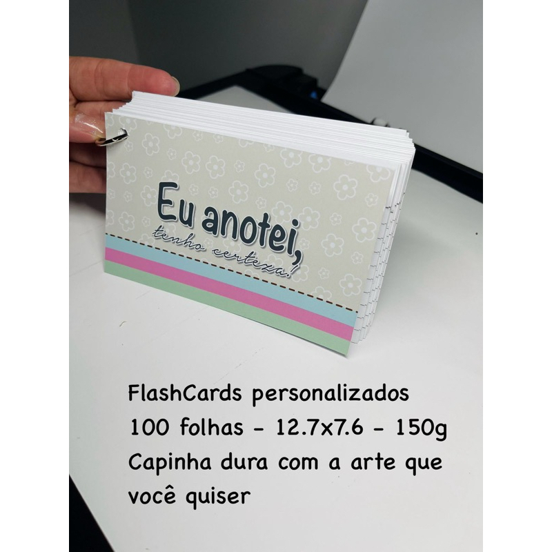 Imagem Fichário com 80 Flashcards Pautados 12x8cm + Brinde | Estudo, Concurso, Idiomas, Revisão