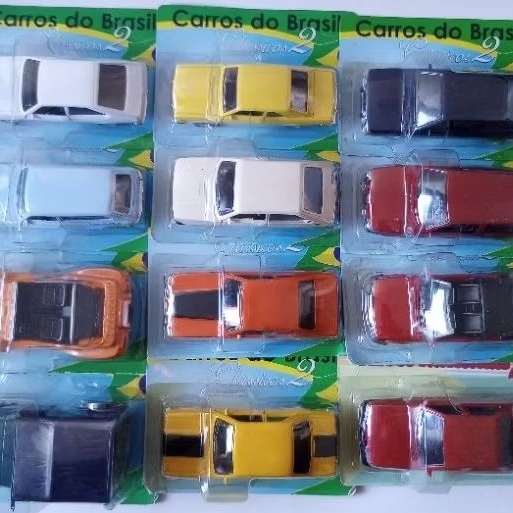 Miniatura Coleção "Carros do Brasil 2" Gol Gti Fiat 147 Chevete Passat Maverick Rural Parati Jeep Variant Xr3 Uno Corcel
