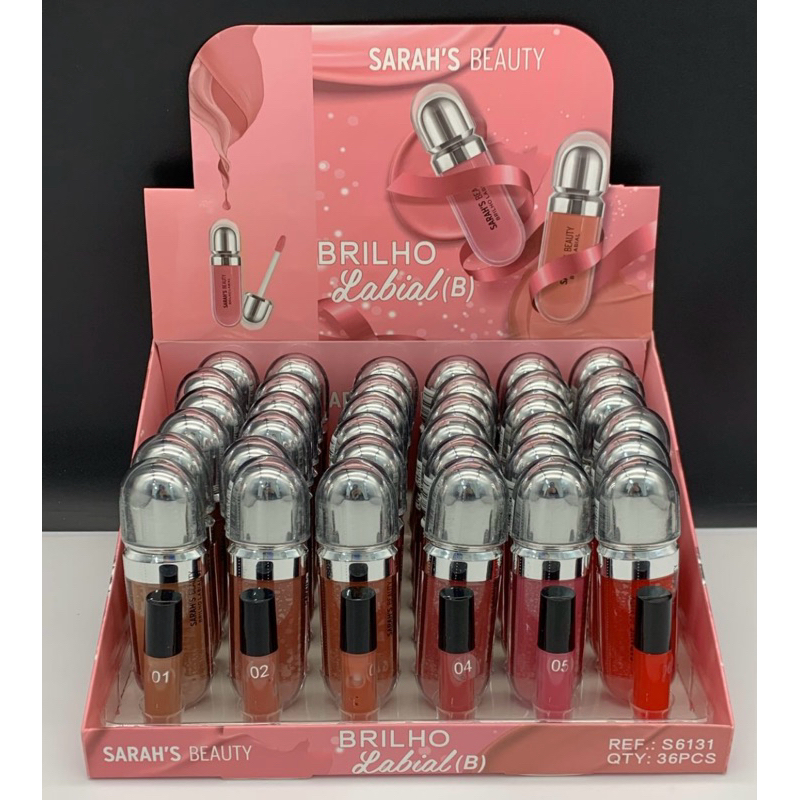 Box C/36 Lip Gloss Brilho Labial Sarah’s Beauty Lançamento