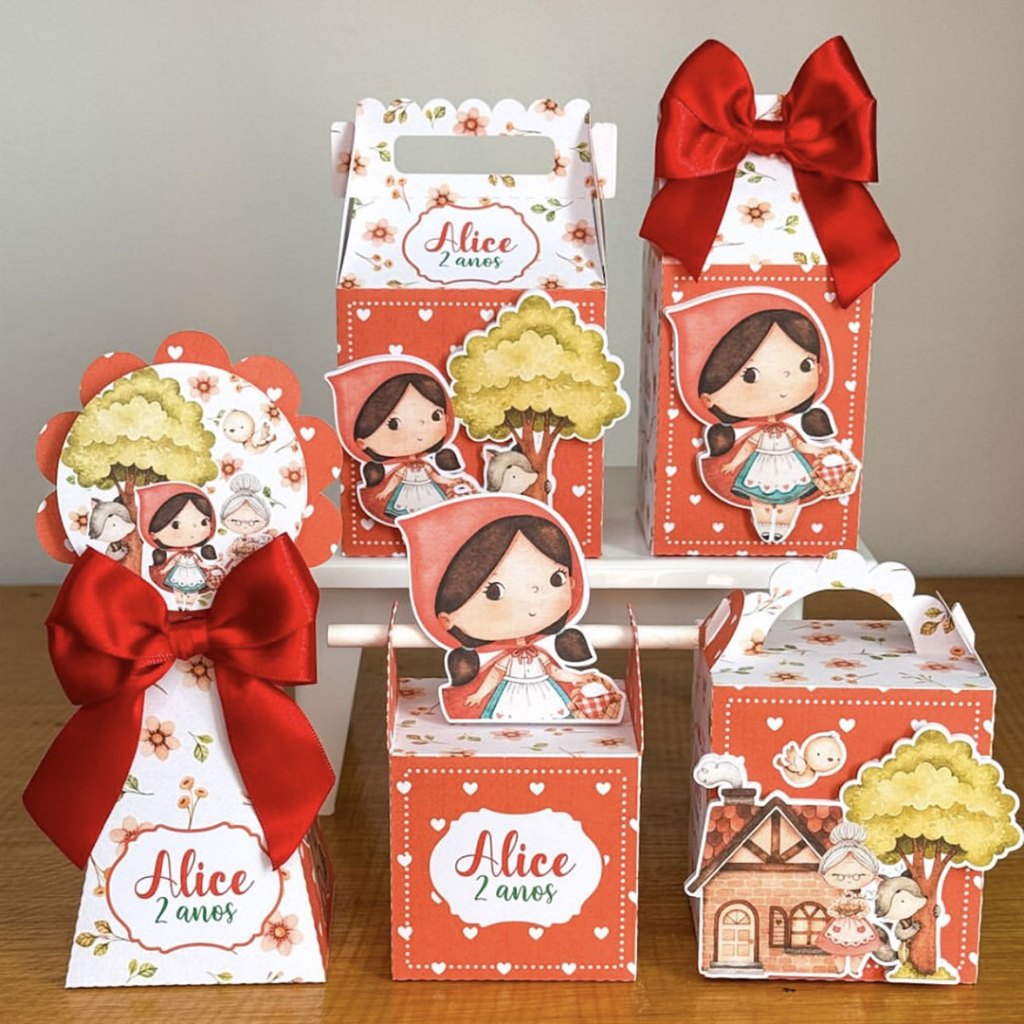 Caixinhas Personalizadas para festa | Chá de bebe | Lembrancinha Chapeuzinho Vermelho