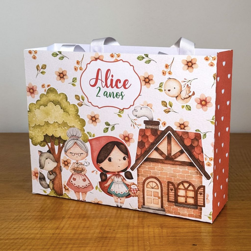 Sacolinha Sacola Personalizada | Chá de bebe | Lembrancinha Chapeuzinho Vermelho
