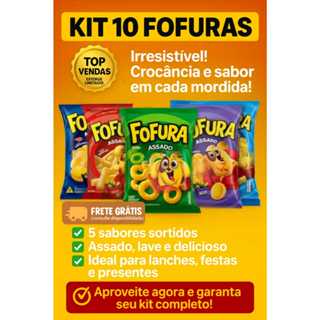 Kit 10 Salgadinhos Fofuras Sabores 60g Biscoito Fofura em Oferta na Shopee