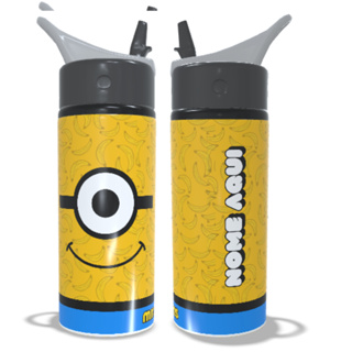 Garrafa Squeeze De Alumínio Minions Com Nome Personalizado 600ml em Oferta na Shopee
