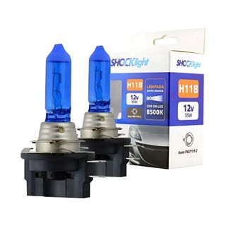 Par Lâmpada H11B Super Branca 8500K Shocklight 12V 55W em Oferta na Shopee