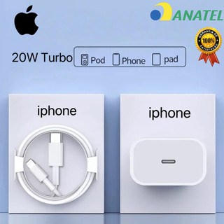 Carregador Original Para iPhone 11 12 13 14 15 16 Fonte + Cabo 20w PD Turbo Rapido Tipo C…