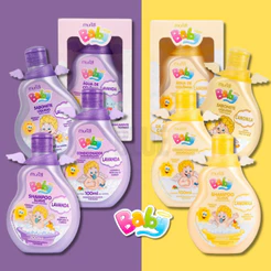 Kit Higiene infantil Muriel Baby 100ml ( shampoo + cond + sab líquido + Deo colonia) escolha