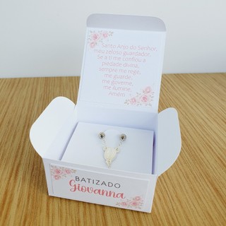 KIT MINI TERÇO - Caixa lembrança - Lembrança de Batizado - Batizado menina - menino