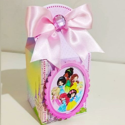 Caixa Milk Personalizada Festa PRINCESAS DA DISNEY BABY Lembrancinha Pegue e Monte
