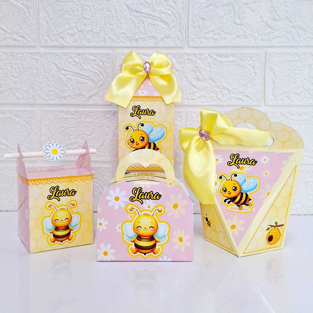 PEGUE E MONTE Caixinhas Personalizadas ABELHINHA Lembrancinhas Mimos para Festas ABELHA Aniversários Mesversários