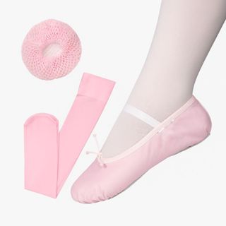 Kit Ballet Infantil 3 Peças: Rede + Meia calça + Sapatilha - Acessórios Bailarina ROSA em Oferta na Shopee