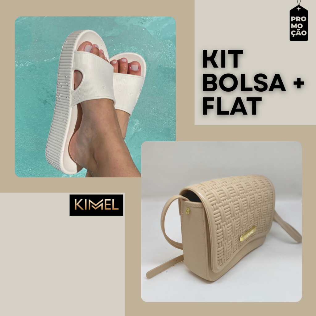 Kit Bolsa Bag Eco Impermeável + Chinelo Praia Plataforma Leve Injetada Lançamento Promoção