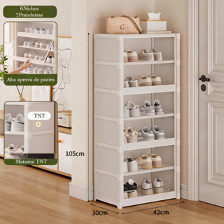 Sapateira Organizador de Calçados 4 ou 6 Nicho Tampa Transparente Montagem Fácil Resistente Bonito Moderno em Oferta na Shopee