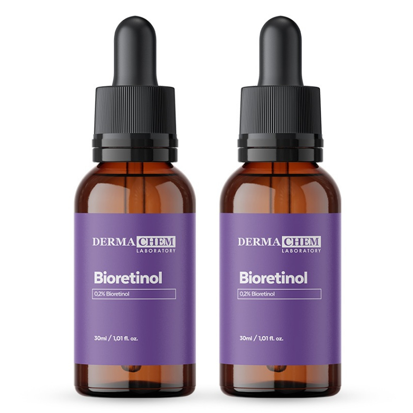 Kit 2 Sérum Anti Rugas Profundas Bioretinol 30ml Restaura e Firma a Pele Dermachem
