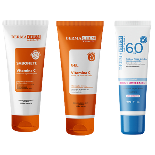 Kit Protetor Solar Sabonete e Hidratante Vitamina C - 3 Itens