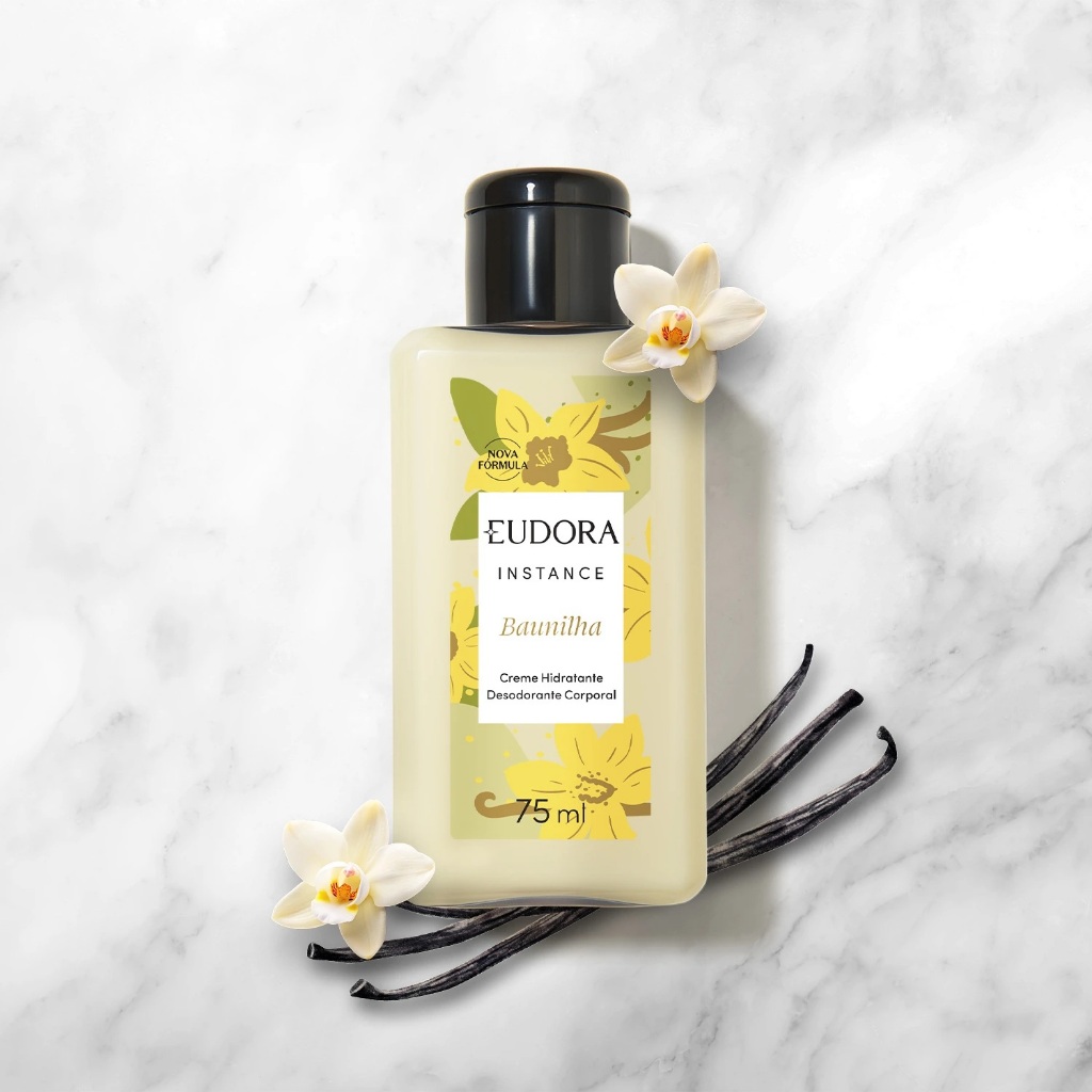 Loção Hidratante Desodorante Corporal Baunilha 75ml – Mais vendido – Vegano com manteiga do Karité