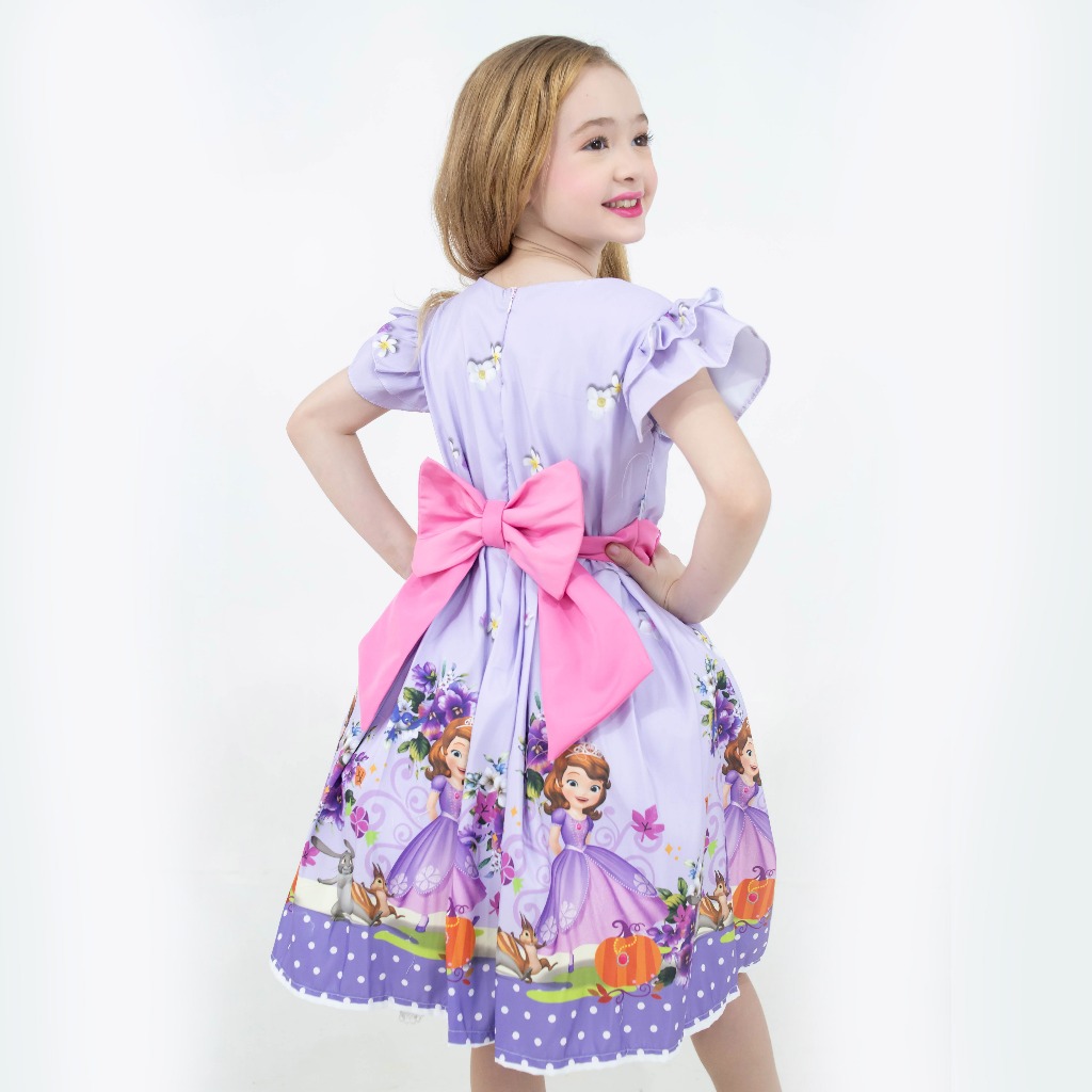Vestido Tematico Sofia Aniversário em Oferta na Shopee