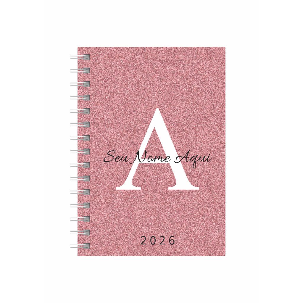 Agenda Personalizada 2026 - Glitter Rosa 1