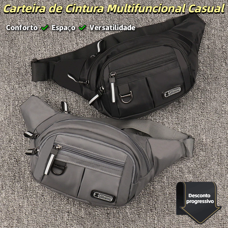Pochete Masculina Impermeável com Alça Ajustável Estilosa Resistente e Versátil para Uso Diário
