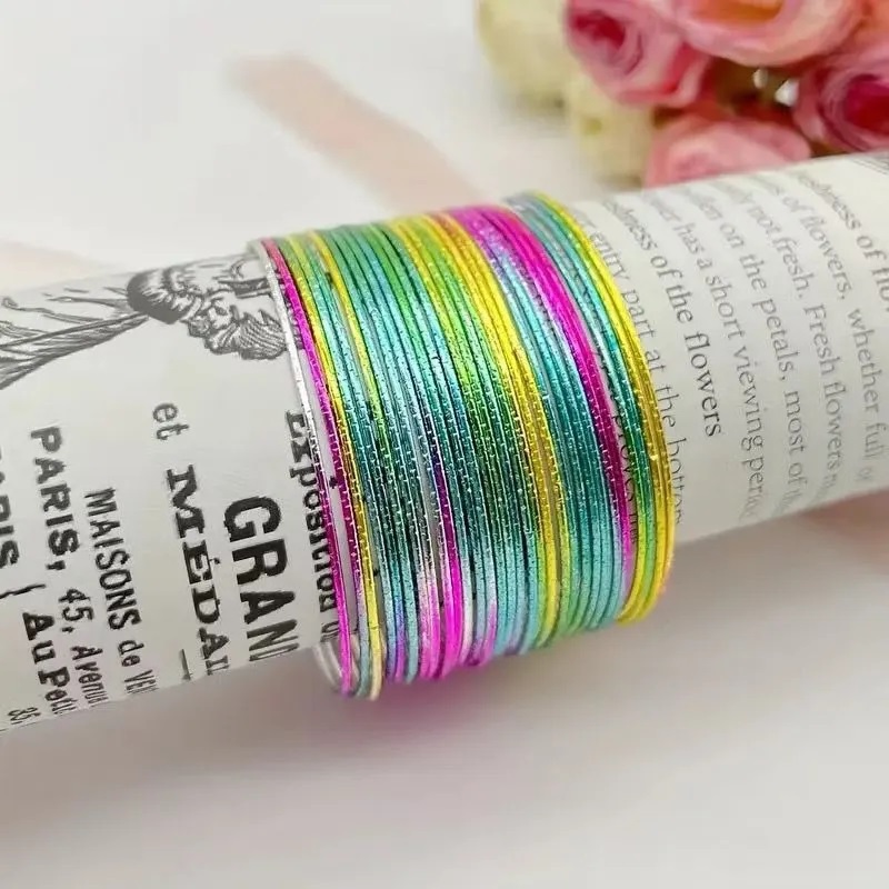 Pulseiras bracelete conjunto 8 Argolas em Metal coloridas infantil