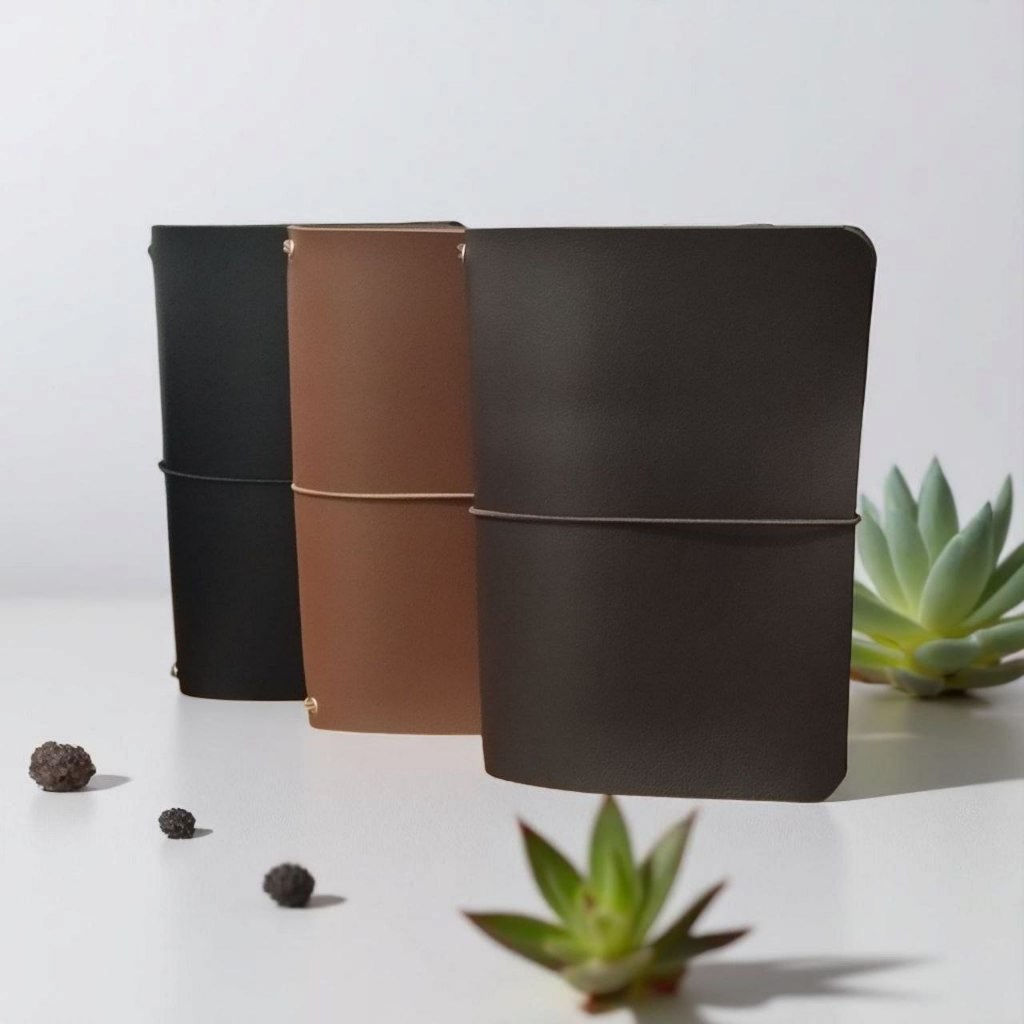 Caderno A5 Midori Capa em Couro Sintético em Oferta na Shopee