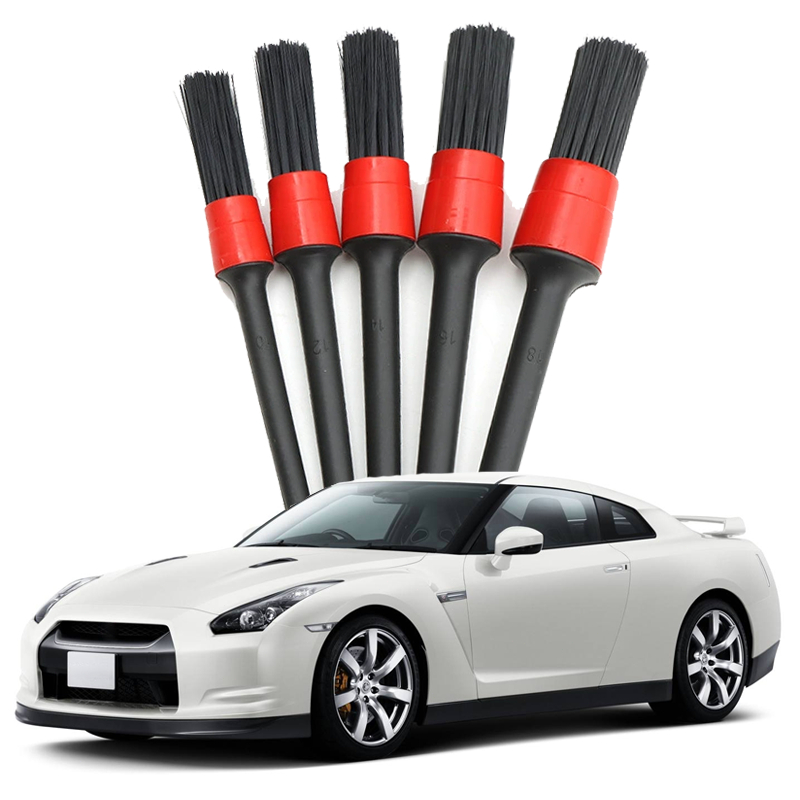 Jogo 5 peças Pincel e Microfibra para Limpeza Automotiva de Peças   tamanhos diferentes Detalhamento Automotivo Motos em Oferta na Shopee