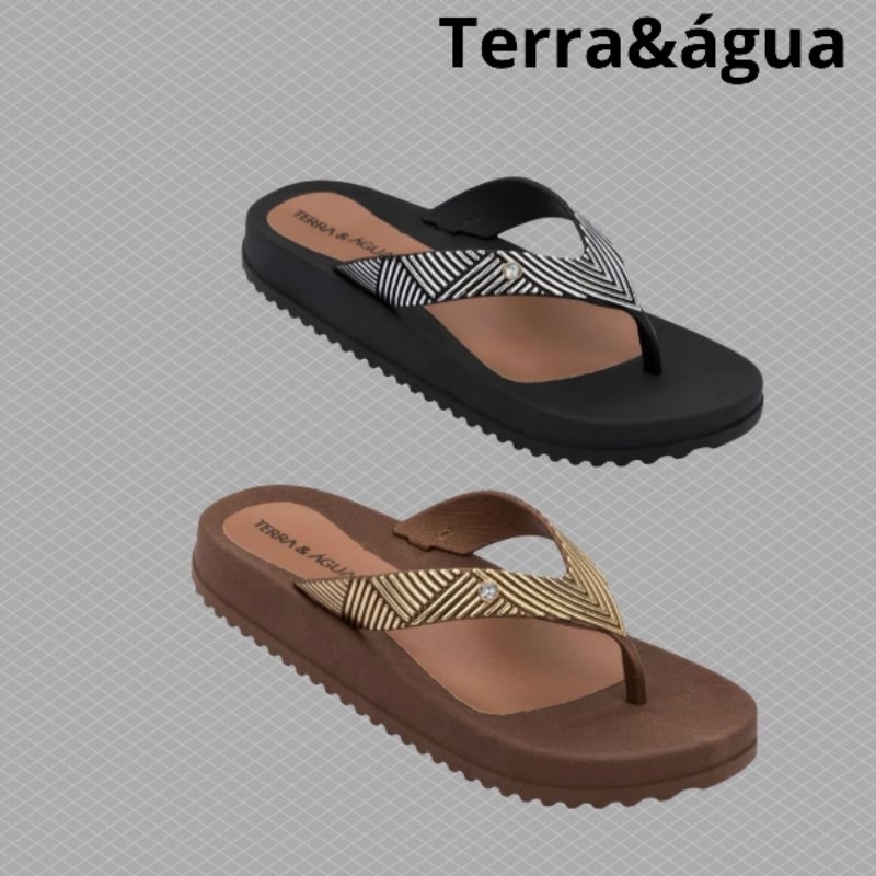 SANDÁLIA DE DEDO TERRA E ÁGUA CHINELO  PLATAFORMA ORTOPÉDICO