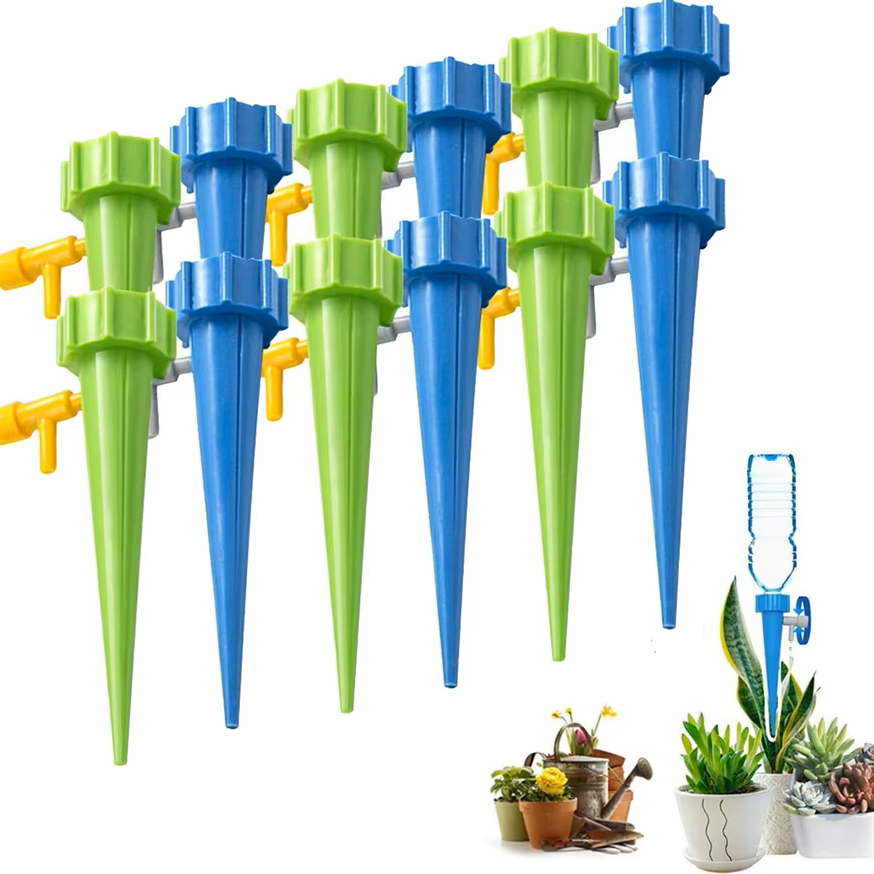 Gotejamento Automático Vazão Regulável Plástico Irrigador Acoplável Garrafa Planta Jardim Durável