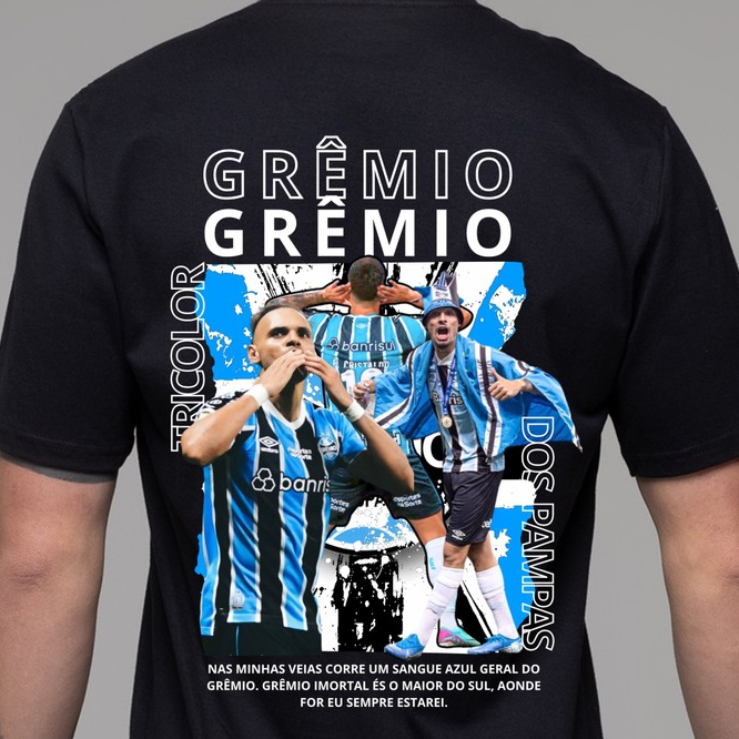 Camiseta Grêmio Montagem Martin Braithwaite Viking Sangue Azul 100% Algodão