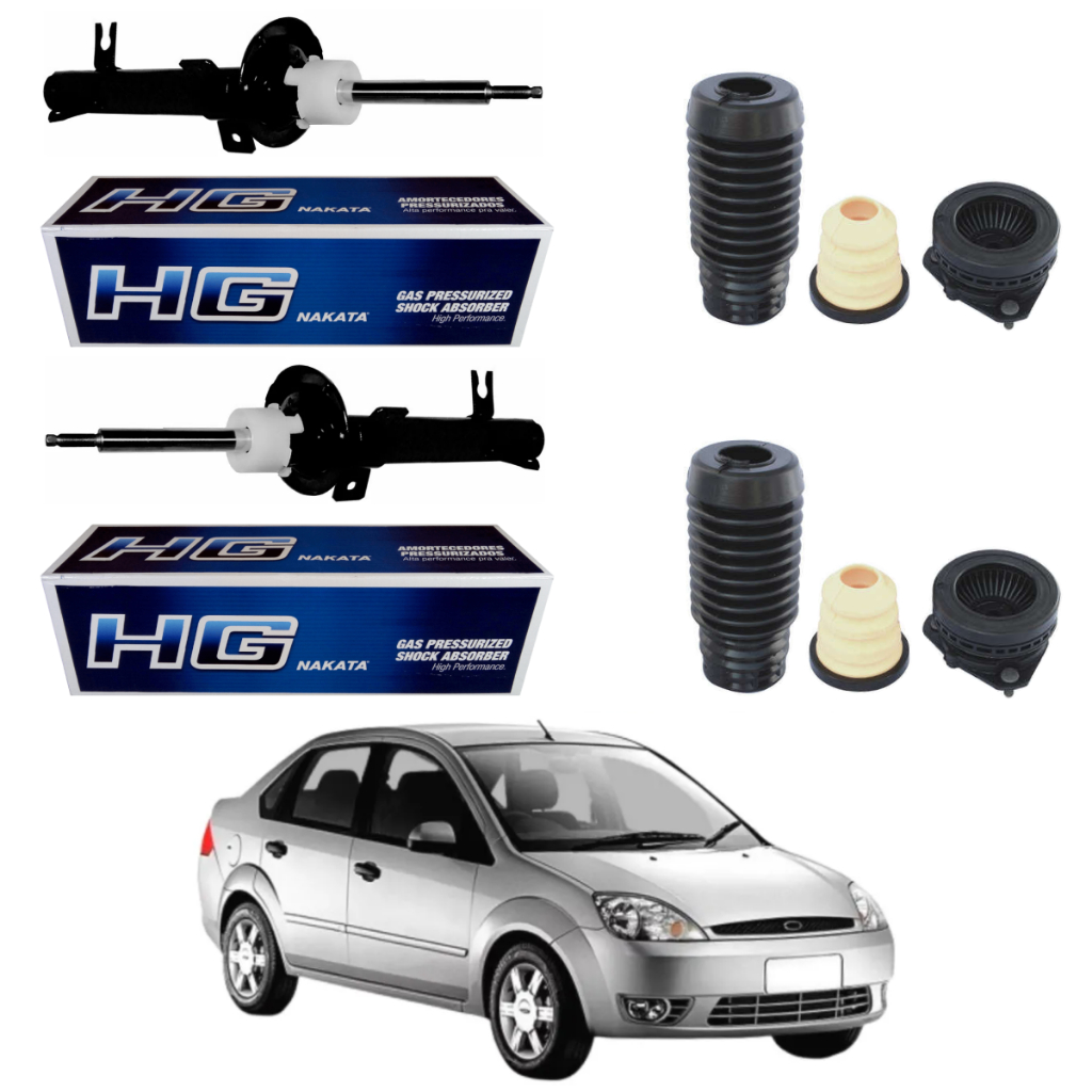 PAR AMORTECEDOR DIANTEIRO FIESTA 2003 A 2014 NAKATA + KIT
