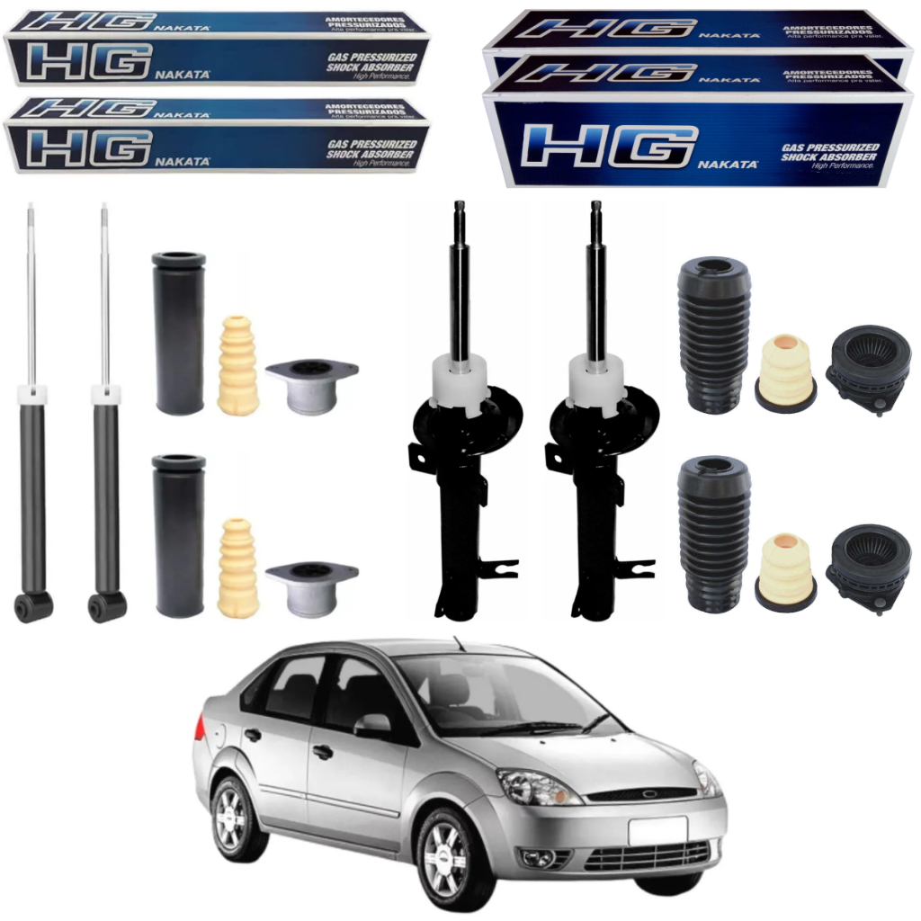 KIT 4 AMORTECEDOR FIESTA 2003 A 2014 NAKATA + KIT