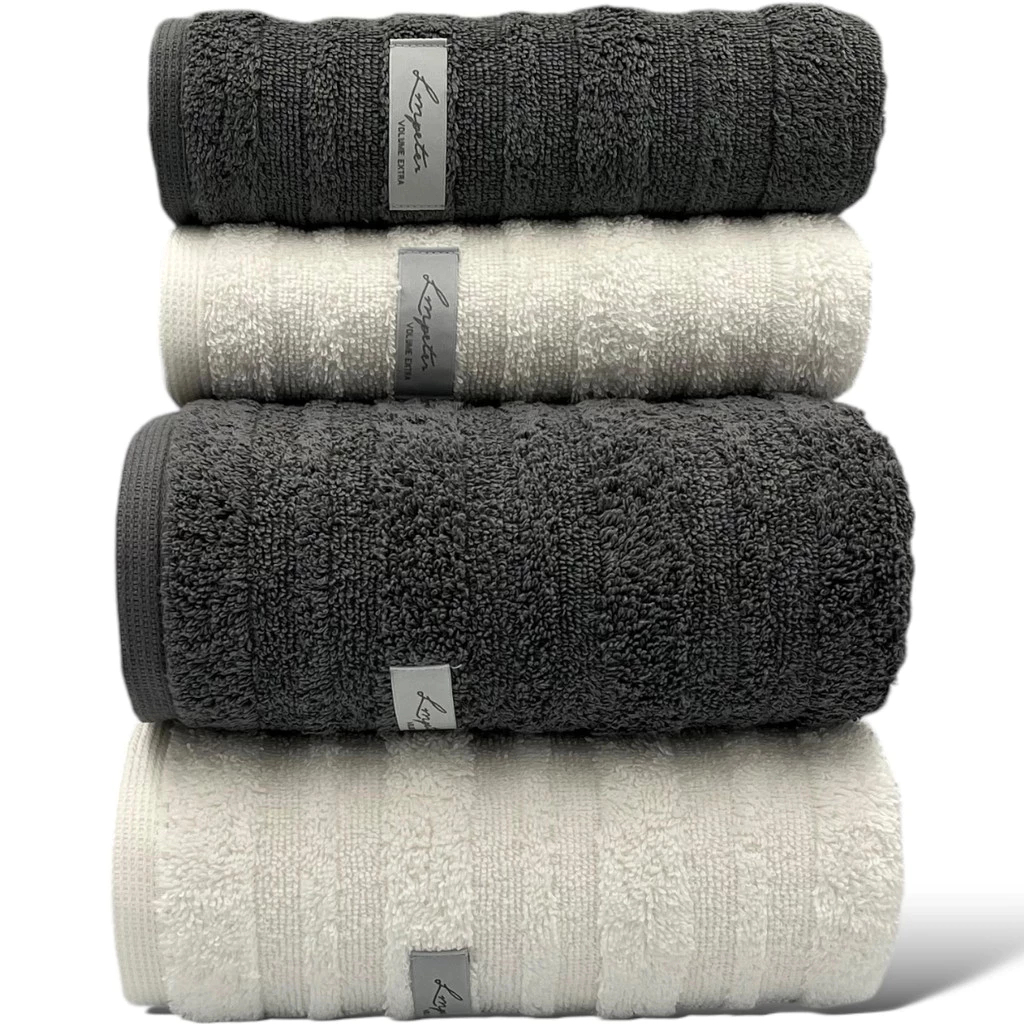 Toalhas Premium Kit 4 Peças (2 Banho e 2 Rosto) Extra Volume - Felpudas 100% Algodão Alta Absorção