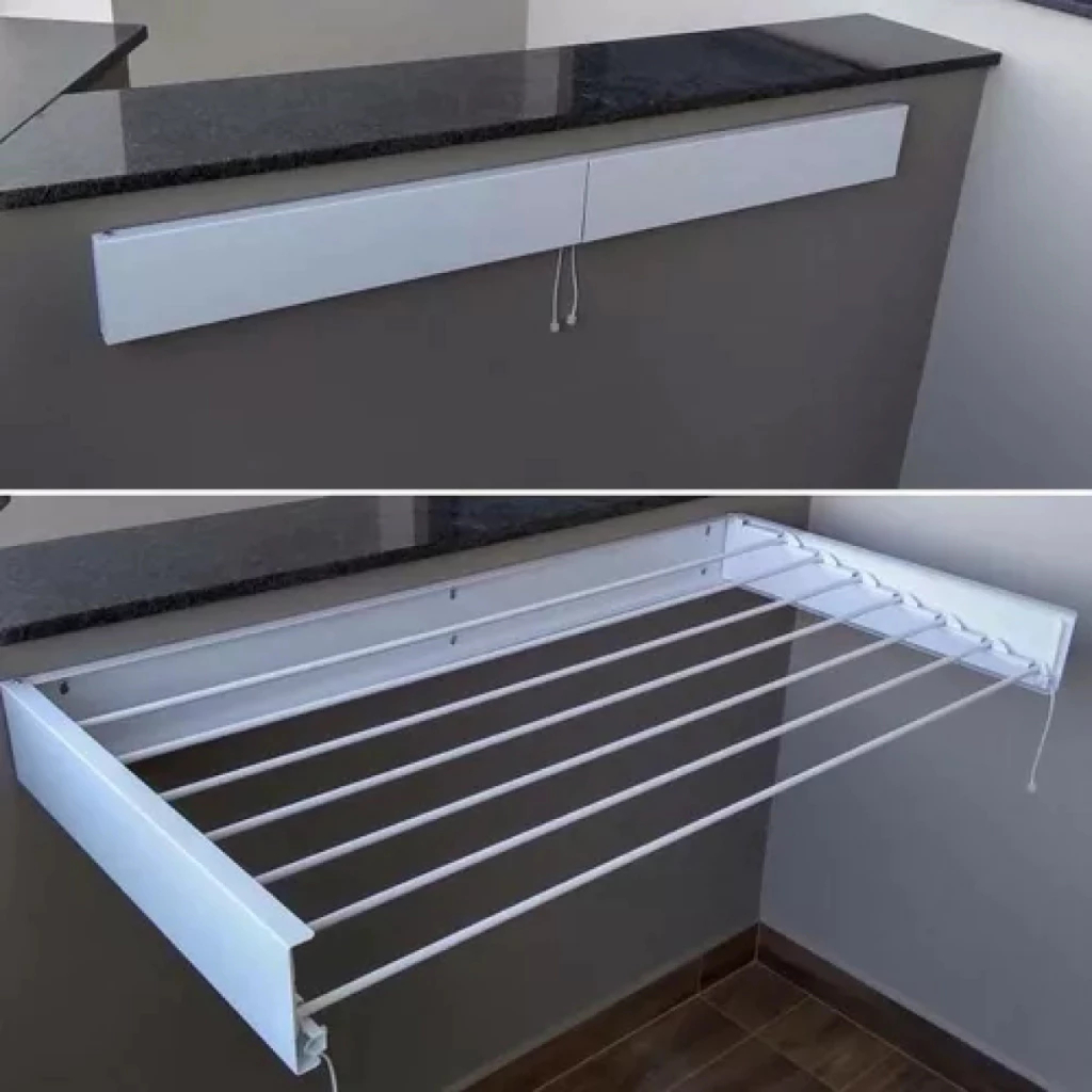 Varal Mágico 60 cm – Retrátil com 4 Varetas de Alumínio que Não Enferruja em Oferta na Shopee