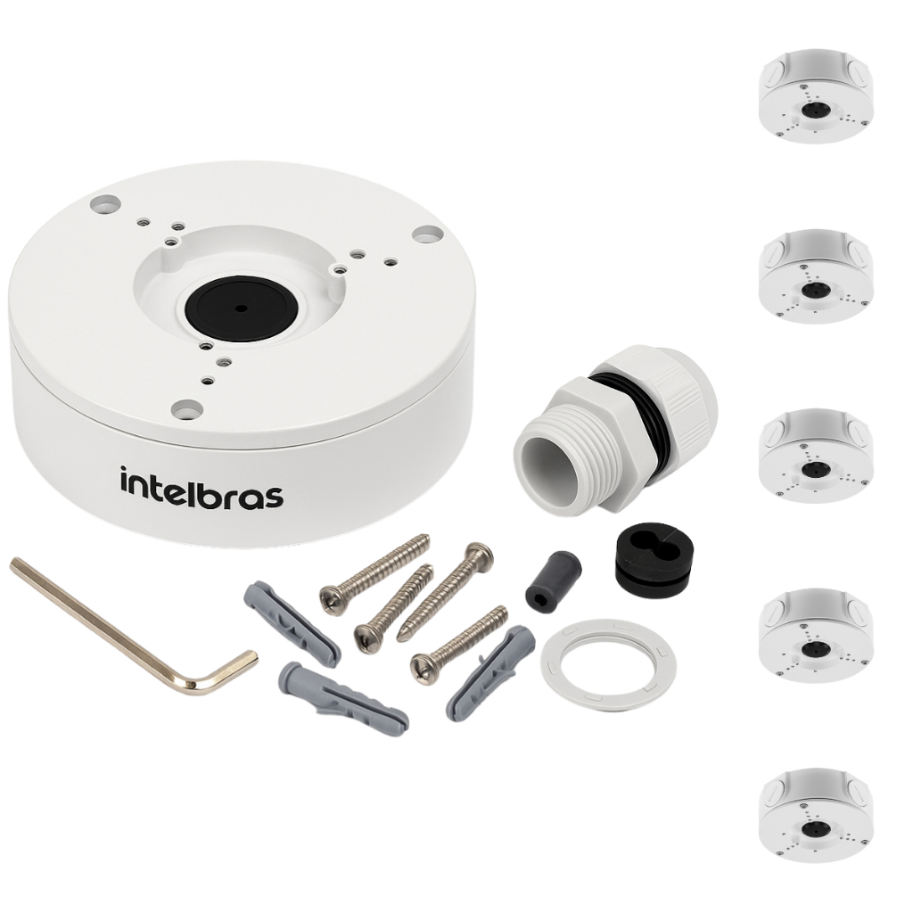 Caixa de Passagem Metálica Externa Intelbras VBOX 5000 E p/ Câmeras CFTV | IP66 Resistente