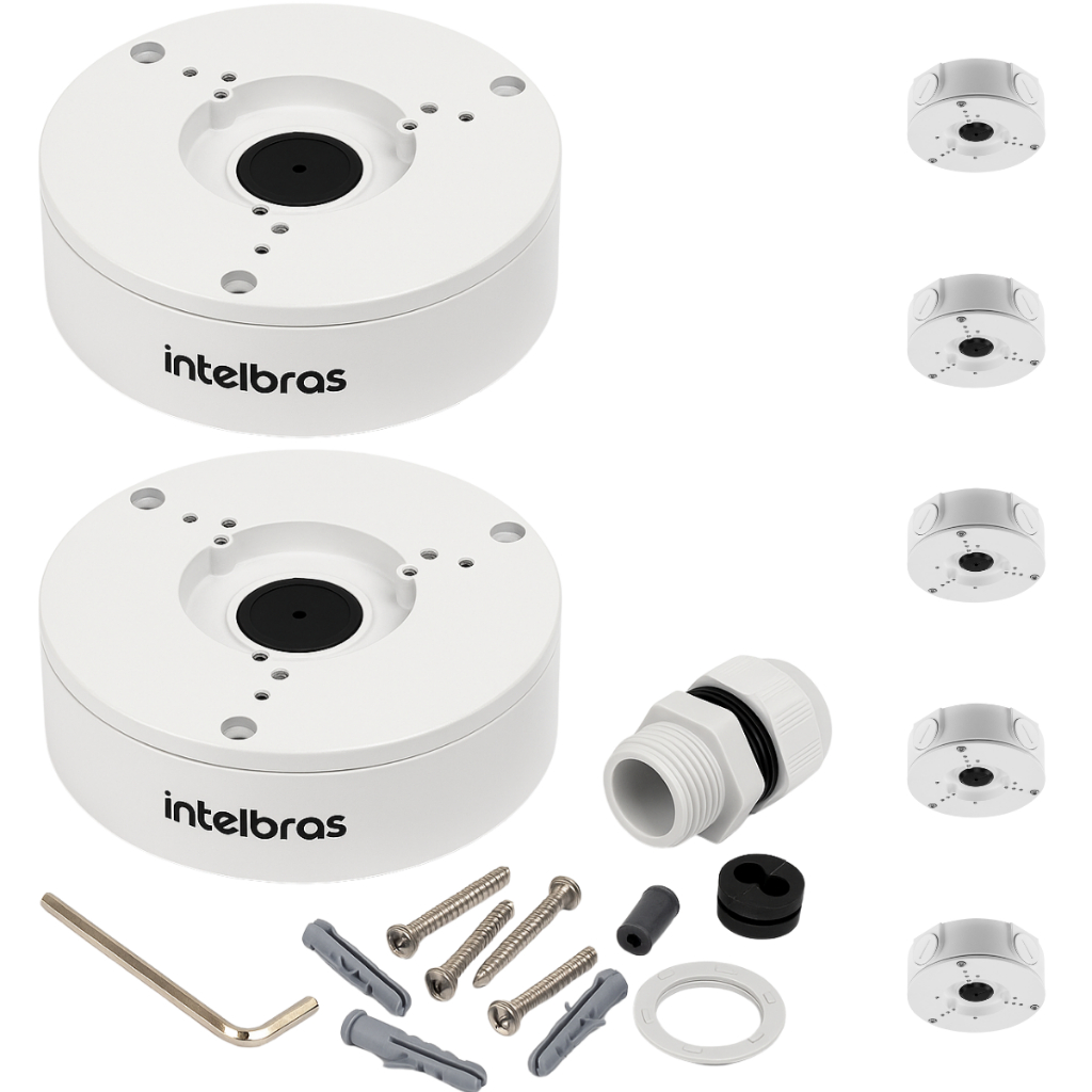 Kit 2 Caixas de Passagem Intelbras VBOX 5000 E | Metálica, IP66 p/ CFTV Externo