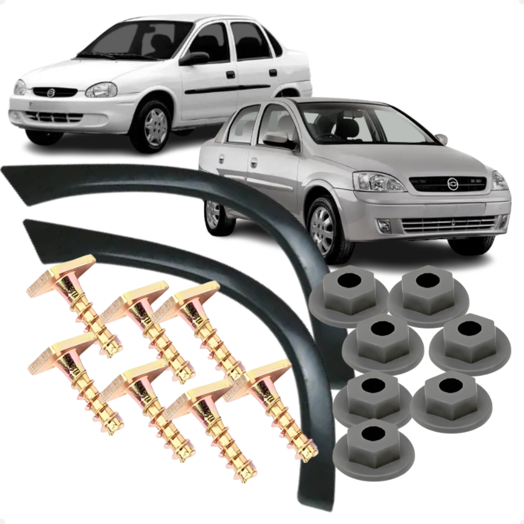 Par Moldura Para-lama Traseira Direito e Esquerdo Chevrolet Corsa Sedan Classic 1996 A 2009 DTS