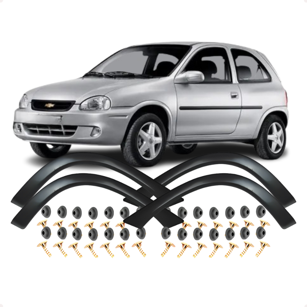 Kit 04 Molduras Para-lama Dianteiro + Traseiro Corsa Hatch Wind 1994 A 2002 MAG0326 DTS163