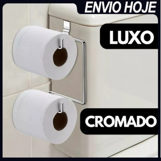 Suporte Papel Higiênico Duplo Para Caixa Acoplada Cromado