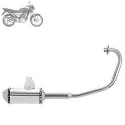 Escapamento Escape Moto Pro Tork Mini 3 Stamp Titan 150 Sport 2005 - 2007 2008 Cromado Ponteira