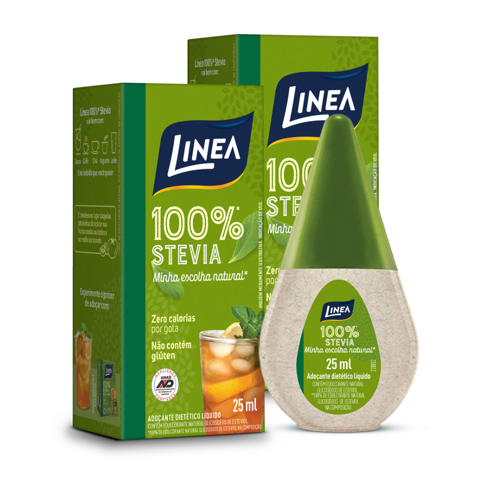 Kit 2 Adoçantes Líquido Stevia Linea de 25ml em Oferta na Shopee