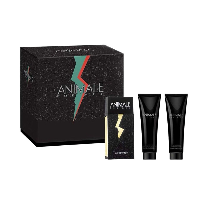 KIT ANIMALE FOR MEN EAU DE TOILETTE 100ML + AFTER SHAVE BALM 100ML + BODY WASH 100ML