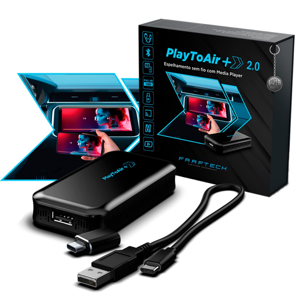 Play To Air+ 2.0 Espelhamento Tela Sem Fio Carro Faaftech em Oferta na Shopee