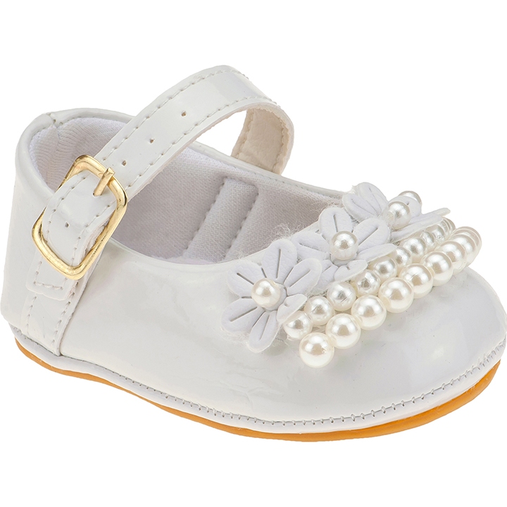 SAPATILHA MENINA BEBE INFANTIL PEROLAS FLORES FIVELA