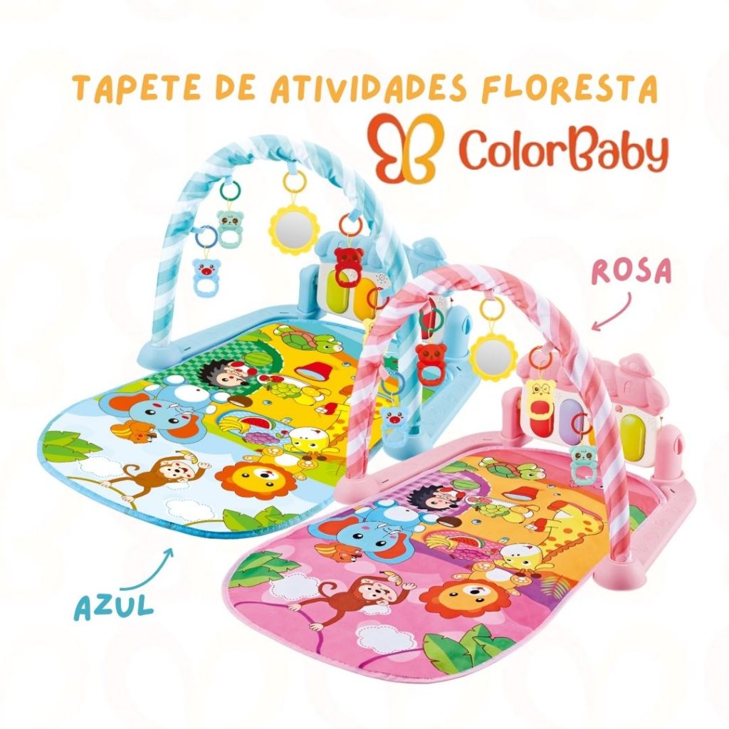 Tapete de Atividades Floresta para Bebê | Piano Musical, Móbiles Sensoriais e Brinquedos – ColorBaby em Oferta na Shopee
