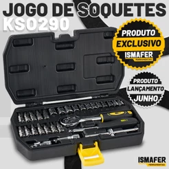 Jogo De Soquete Sextavado 29 Peças 1/4 Catraca Com Maleta