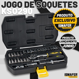 Jogo De Soquete Sextavado 29 Peças 1/4 Catraca Com Maleta em Oferta na Shopee