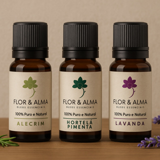 Kit Mais Pedido 3 óleos essenciais Alecrim Lavanda e Hortelã Pimenta em Oferta na Shopee