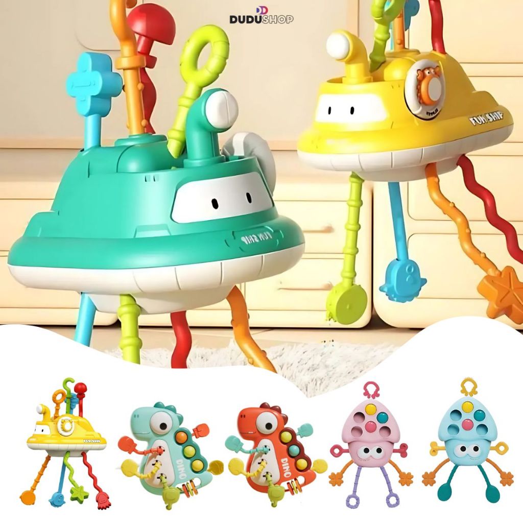 Brinquedo Sensorial Chocalho Interativo Bebês Montessori Mordedor Chocalho Puxa Anti stress Infantil em Oferta na Shopee