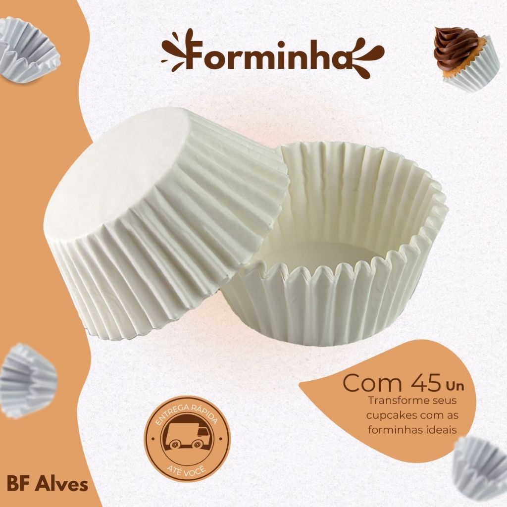 Forminha para Cupcake 45 unidades Para Festas