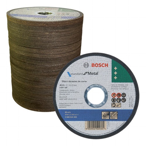 100 Discos Corte Metal Bosch 115x1,0mm P/ Esmerilhadeira em Oferta na Shopee